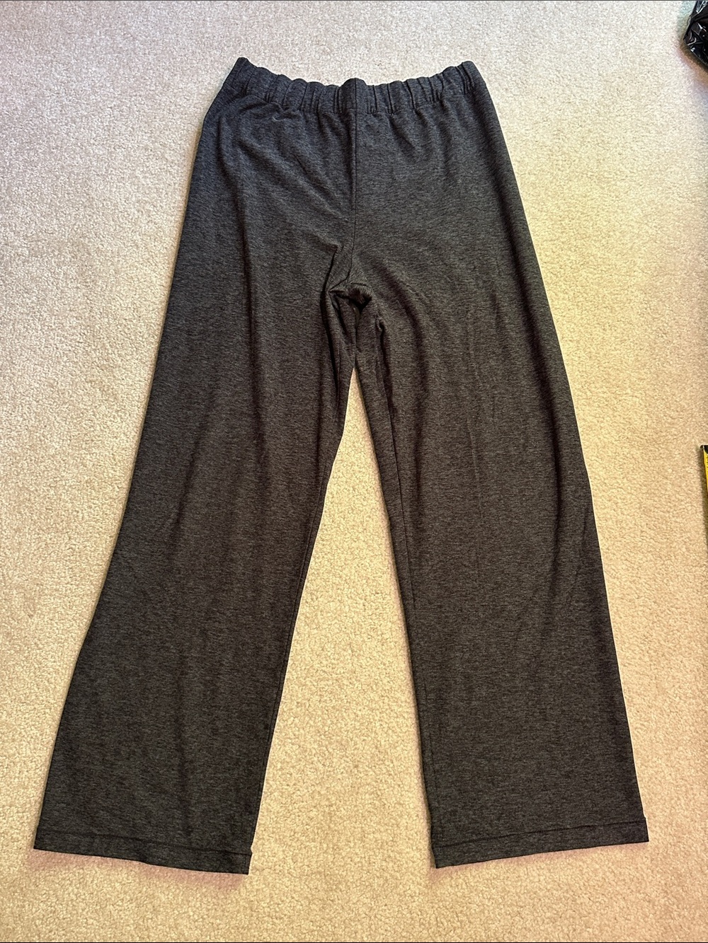 Outdoor Voices Charcoal Gray Wide-Leg Pull-On Track Pants